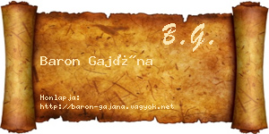 Baron Gajána névjegykártya